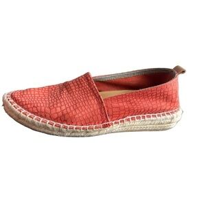 Agilis Barcelona Espadrilles Shoes Slip on Coral Suede Crocodile Print Size EU38